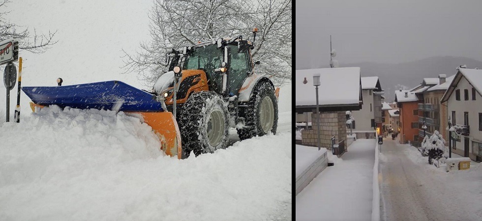 Diverse zone del Trentino imbiancate dalla neve: “I mezzi spazzaneve in azione per garantire la sicurezza e la viabilità
